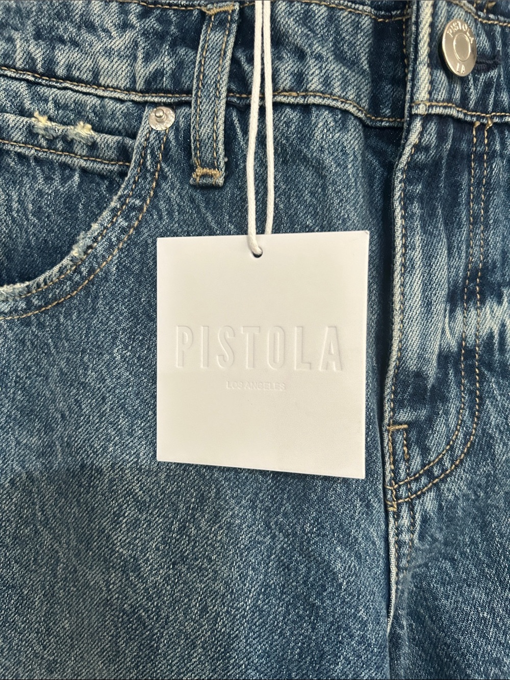 pistola Wide Leg High-Rise Jeans in Medium Blue Wash - Picture 4 of 16